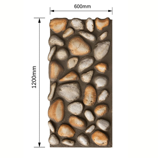 Panou decorativ 3D, efect piatră naturală, ultraușor, Naimeed D7579, pentru interior și exterior, 120x60x5.7cm, Multicolor