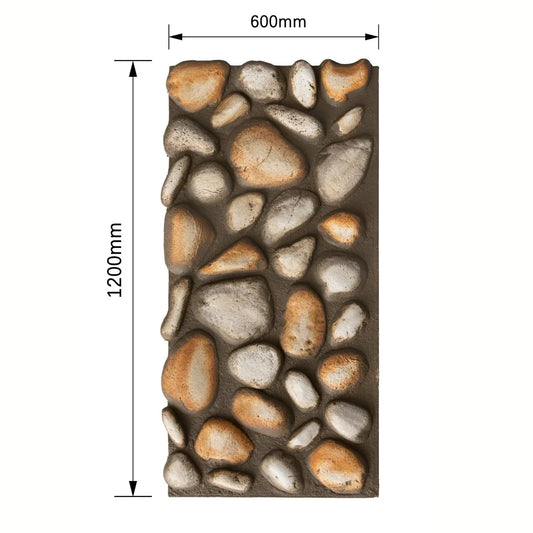 Panou decorativ 3D, efect piatră naturală, ultraușor, Naimeed D7579, pentru interior și exterior, 120x60x5.7cm, Multicolor - 221.ro