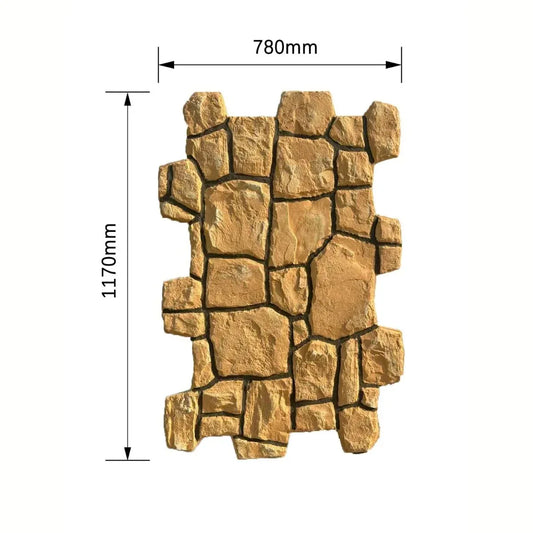 Panou decorativ 3D, efect piatră naturală, ultraușor, Naimeed D7582, pentru interior și exterior, 117x78x3cm, Bej cald - 221.ro