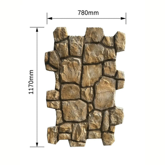 Panou decorativ 3D, efect piatră naturală, ultraușor, Naimeed D7583, pentru interior și exterior, 117x78x3cm, Maro natural - 221.ro