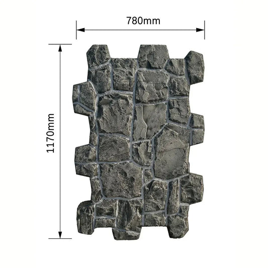 Panou decorativ 3D, efect piatră naturală, ultraușor, Naimeed D7584, pentru interior și exterior, 117x78x3cm, Gri inchis - 221.ro