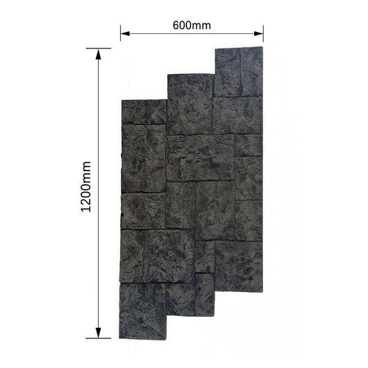 Panou decorativ 3D, efect piatră naturală, ultraușor, Naimeed D7594, pentru interior și exterior, 120x60x3cm, Gri antracit