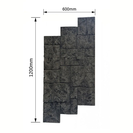 Panou decorativ 3D, efect piatră naturală, ultraușor, Naimeed D7594, pentru interior și exterior, 120x60x3cm, Gri antracit - 221.ro