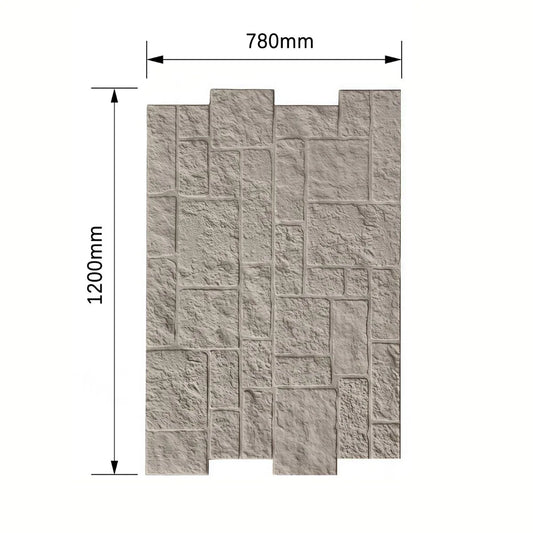 Panou decorativ 3D, efect piatră naturală, ultraușor, Naimeed D7595, pentru interior și exterior, 120x78x3cm, Bej deschis - 221.ro