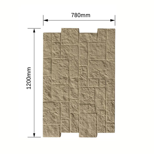 Panou decorativ 3D, efect piatră naturală, ultraușor, Naimeed D7596, pentru interior și exterior, 120x78x3cm, Bej nisipiu - 221.ro