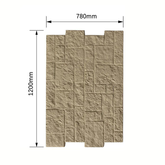 Panou decorativ 3D, efect piatră naturală, ultraușor, Naimeed D7596, pentru interior și exterior, 120x78x3cm, Bej nisipiu - 221.ro