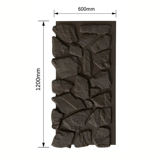 Panou decorativ 3D, efect piatră naturală, ultraușor, Naimeed D7601, pentru interior și exterior, 120x60x6cm, Negru - 221.ro