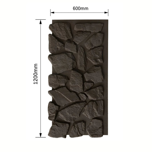 Panou decorativ 3D, efect piatră naturală, ultraușor, Naimeed D7601, pentru interior și exterior, 120x60x6cm, Negru - 221.ro