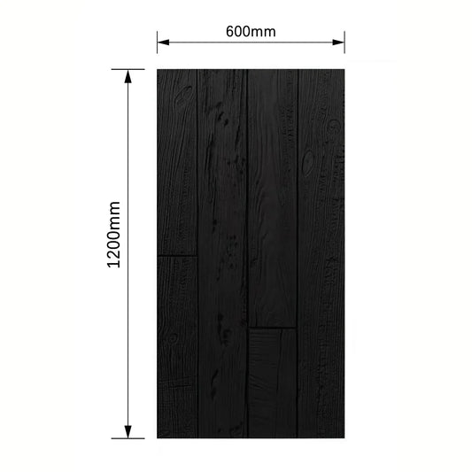 Panou decorativ 3D, imitatie lemn, ultraușor, Naimeed D7604, pentru interior și exterior, 120x60x1cm, Negru - 221.ro