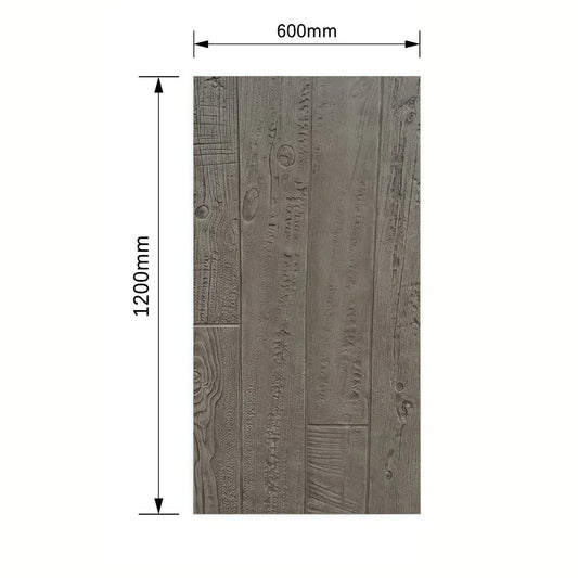 Panou decorativ 3D, imitatie lemn, ultraușor, Naimeed D7606, pentru interior și exterior, 120x60x1cm, Gri - 221.ro