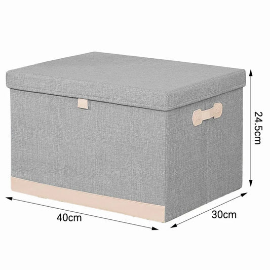 Cutie Depozitare Multifunctionala, Naimeed D7660, pliabilă, cu capac, dimenisuni 40x30x24.5cm, Gri - 221.ro