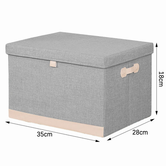 Cutie Depozitare Multifunctionala, Naimeed D7661, pliabilă, cu capac, dimenisuni 35x28x18cm, Gri