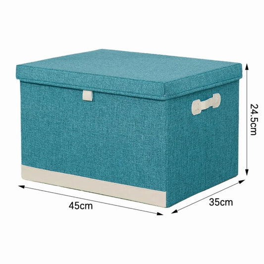 Cutie Depozitare Multifunctionala, Naimeed D7663, pliabilă, cu capac, dimenisuni 45x35x24.5cm, Turcoaz - 221.ro