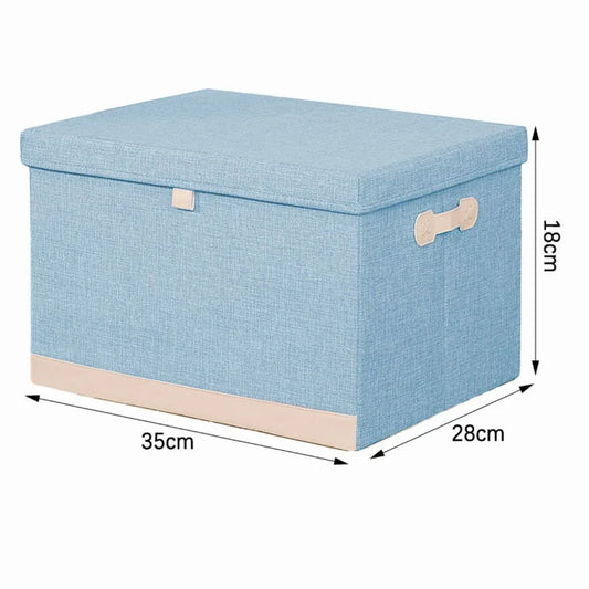 Cutie Depozitare Multifunctionala, Naimeed D7669, pliabilă, cu capac, dimenisuni 35x28x18cm, Albastru deschis - 221.ro