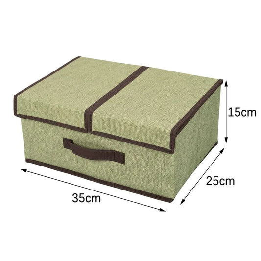 Cutie depozitare din poliester, pliabila, cu dubla acoperire si compartimentare flexibila, Naimeed D7671, dimensiuni 35x25x15cm, verde - 221.ro