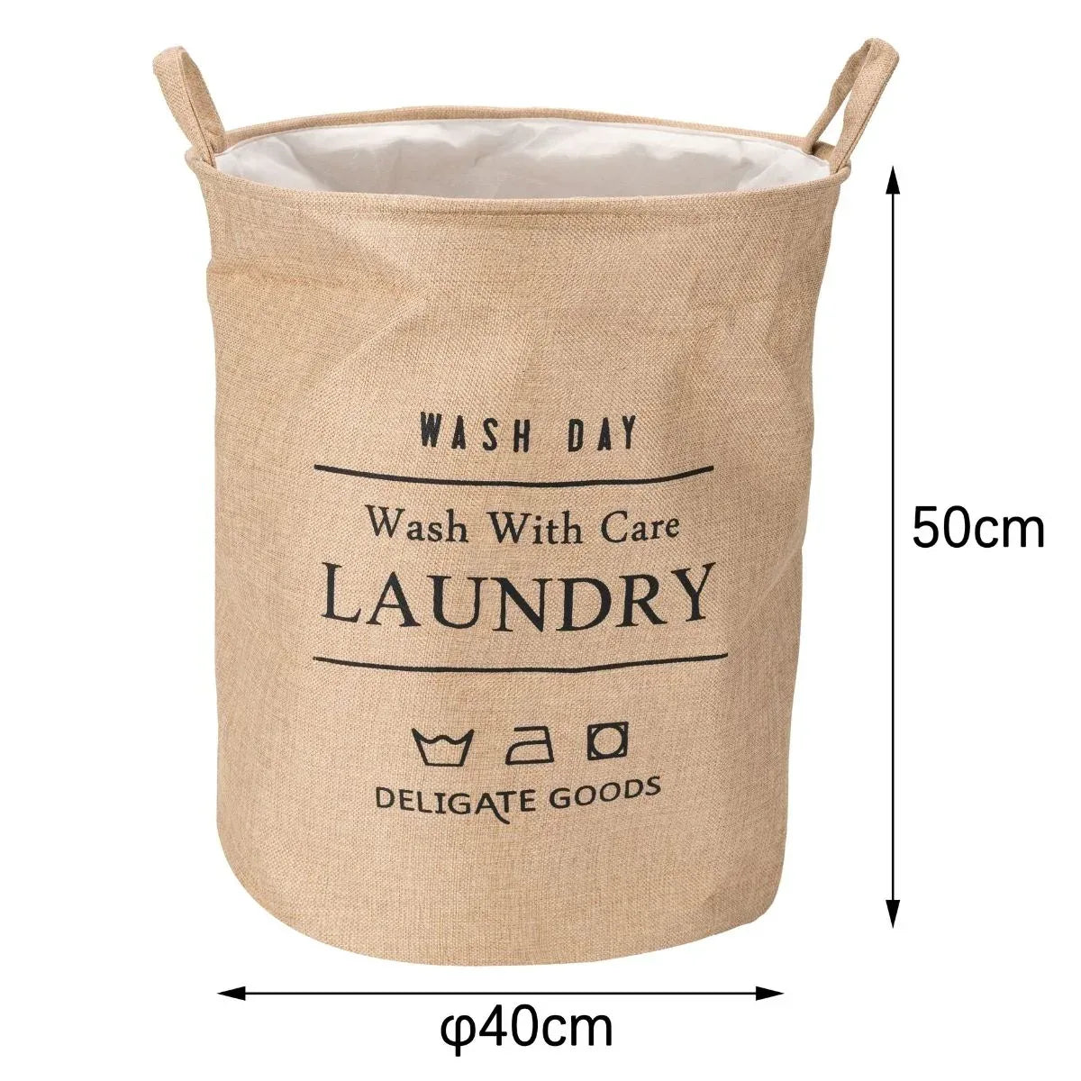 Sac de rufe din poliester, cu mânere, Naimeed D7678, 40x50cm, bej - 221.ro