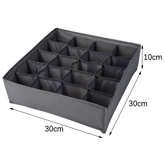 Organizator pliabil de dulap sau sertar, 20 compartimente, Naimeed D7683, Dimensiuni 30x30x10 cm, Gri
