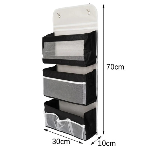 Organizator Suspendat Multifunctional, 7 spatii depozitare, Naimeed D7684, dimensiuni 10x30x70cm, Alb/Negru - 221.ro