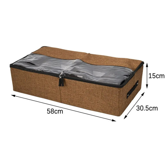 Organizator depozitare multifunctional, cu Fereastră Vizibilă, Închidere cu Fermoar si compartimentare adjustabila, Naimeed D7686, 15x30.5x58cm, Maro - 221.ro