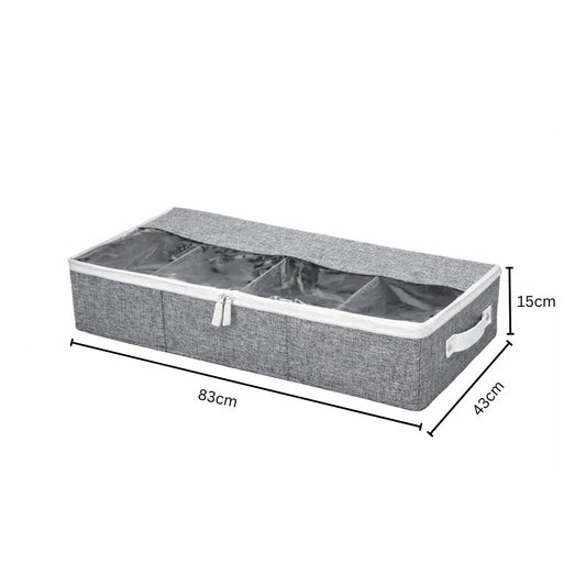 Organizator depozitare multifunctional, cu Fereastră Vizibilă, Închidere cu Fermoar si compartimentare adjustabila, Naimeed D7689, 15x43x83cm, Gri deschis - 221.ro