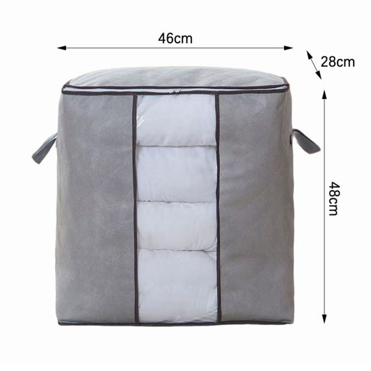 Organizator depozitare multifunctional, cu Fereastră Vizibilă, Închidere cu Fermoar, Naimeed D7690, 28x46x48cm, Gri