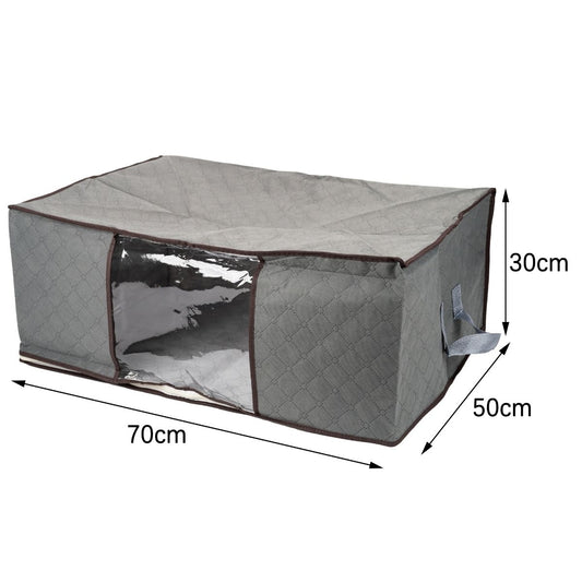 Organizator depozitare multifunctional, cu Fereastră Vizibilă, Închidere cu Fermoar, Naimeed D7692, 30x50x70cm, Gri