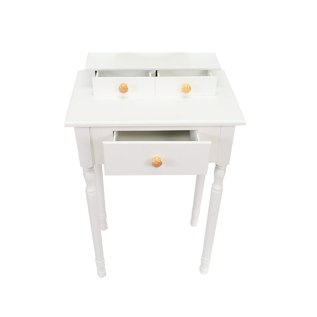 Set masa de machiaj cu oglinda si scaun, Naimeed D76, Alb