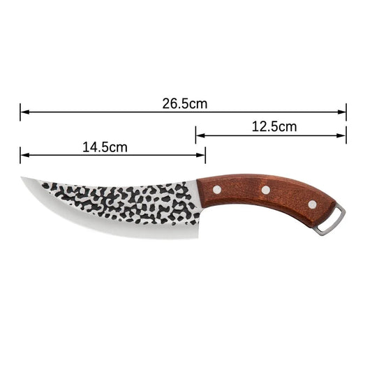 Cutit macelar universal , Naimeed D7797, lama inox 20cm si maner din lemn 13.5cm