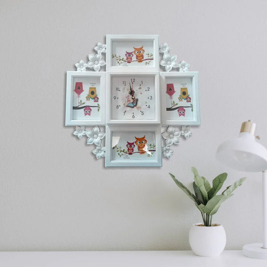 Rama foto cu Ceas, 4 poze, Naimeed D78, Alb - 221.ro