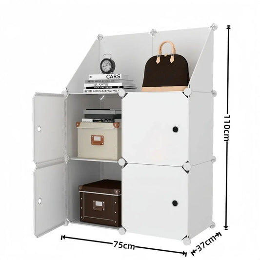 Dulap Modular, 4 Usi, Naimeed D7894, 110x75x37cm, Alb