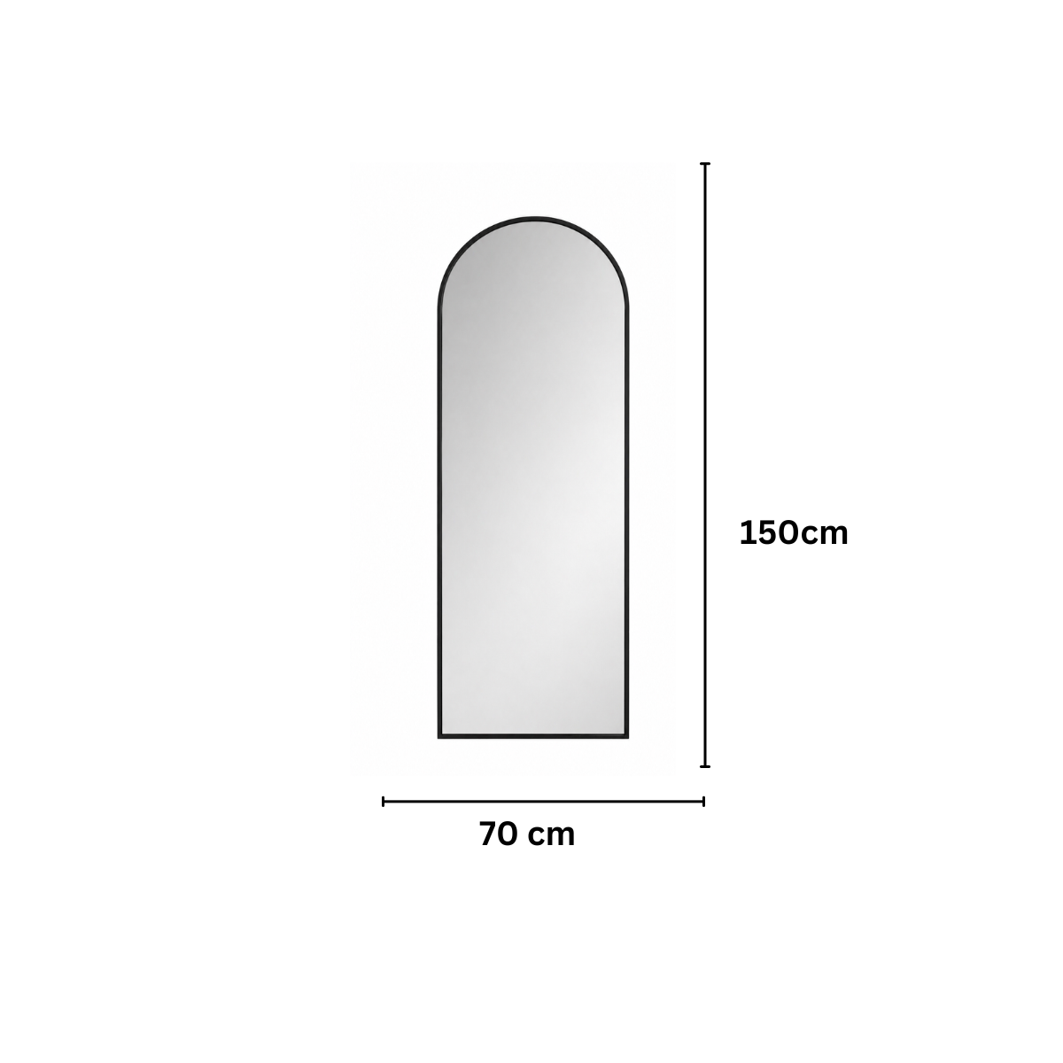 Oglinda Tip Arcada de Perete, Naimeed D7977, Rama din Aluminiu, 70x150cm, negru