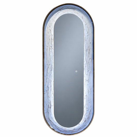 Oglinda LED de Perete, Naimeed D8001, Design Arcuit, 3 Nuante de lumina, Touch, 60x160 cm