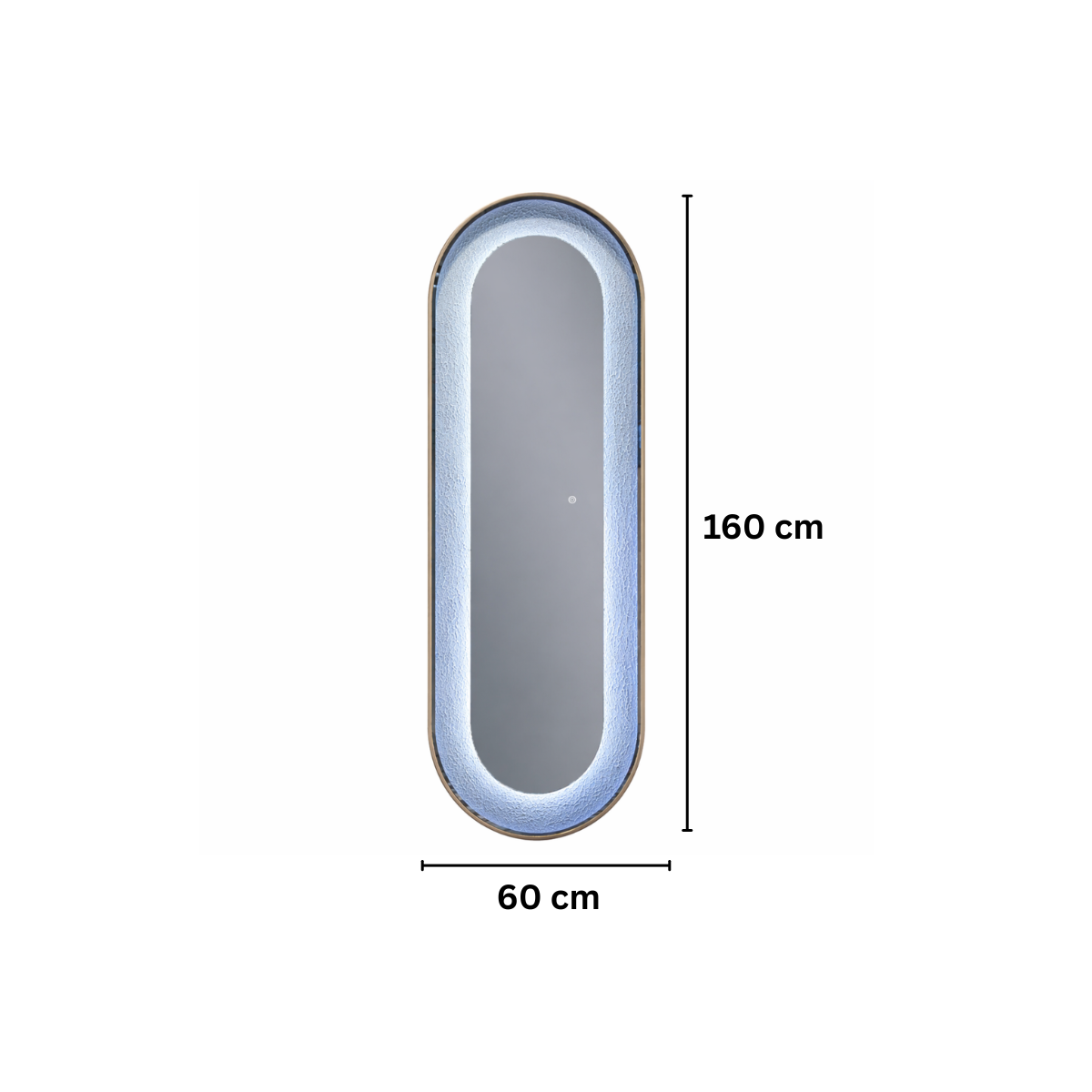 Oglinda LED de Perete, Naimeed D8006, Design Arcuit, 3 Nuante de lumina, Touch, 60x160 cm