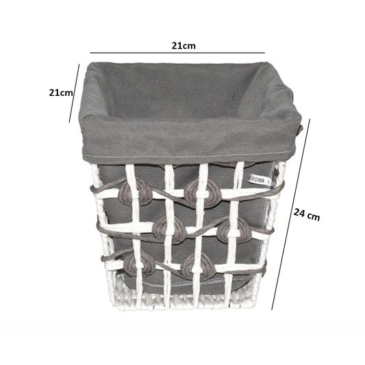 Cos Depozitare din Ratan, Model Impletit, Naimeed D834, 10L, Gri