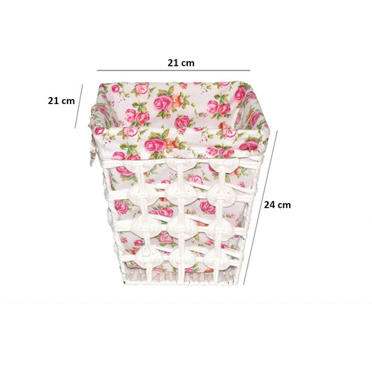 Cos Depozitare din Ratan, Model Impletit, Naimeed D834, 10L, Roz