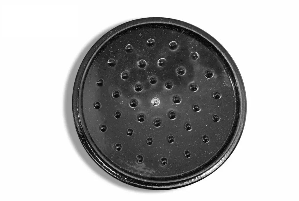 Cratita din fonta emailata cu coada si capac, 19x9cm, capacitate 1.8l Marble Gray / DCN58628 - 221.ro