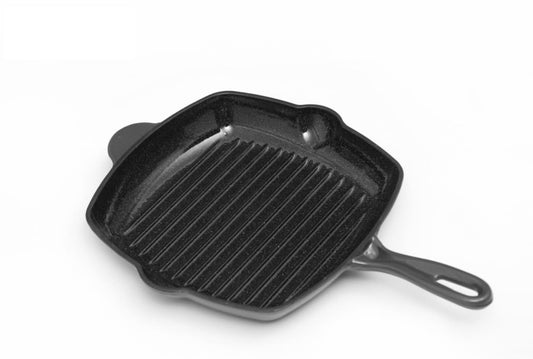 Tigaie grill din fonta emailata, 26.5x4.5cm, Marble Gray / DCN58634