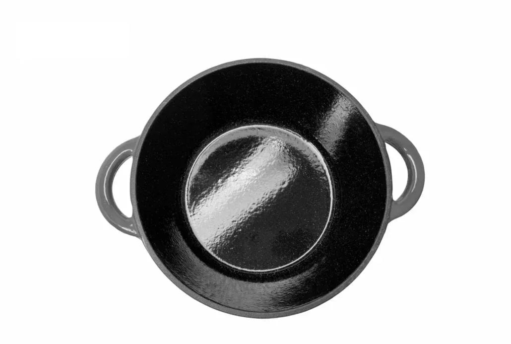 Cratita din fonta emailata cu capac, 26x12cm, capacitate 4.8l Marble Gray / DCN58640 - 221.ro