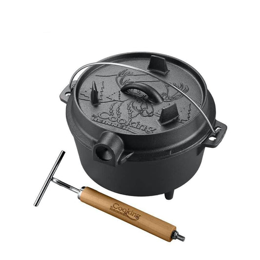 Ceaun din fonta pura 2in1, cu capac, 37x18cm, capacitate 12l, HEINNER / DCN63554 - 221.ro
