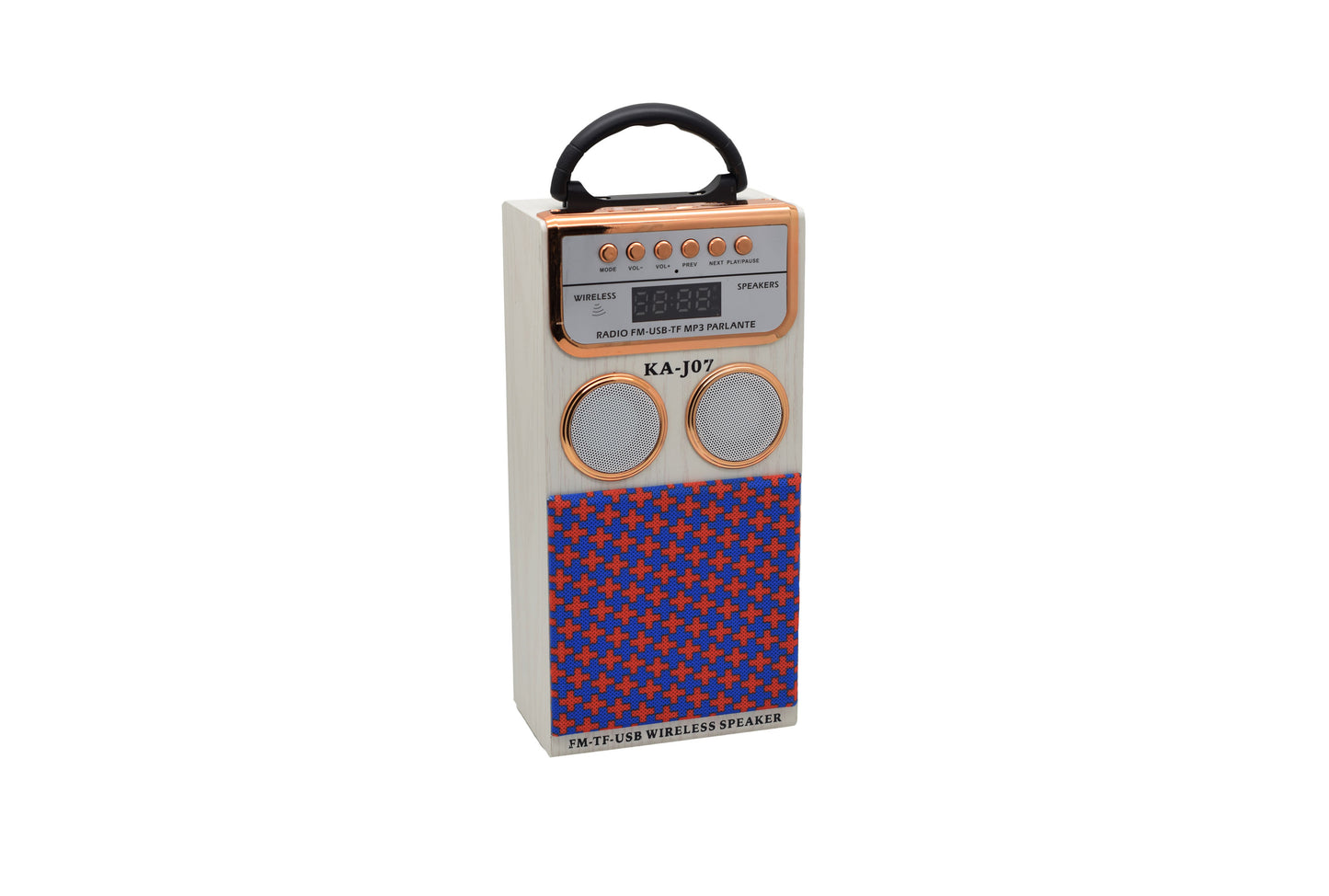 Boxa portabila cu radio si bluetooth KA-J07, Crem/auriu, 8W, - 221.ro