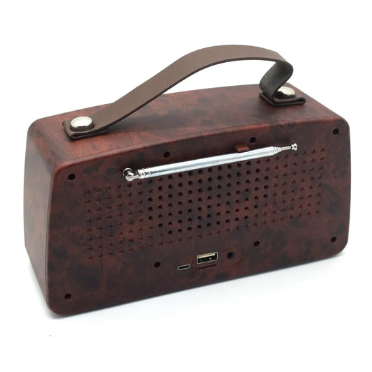 Boxa portabila NewRixing NR-4013, Negru-Crem, Retro style, 1500mAh, 10W, D1267a - 221.ro