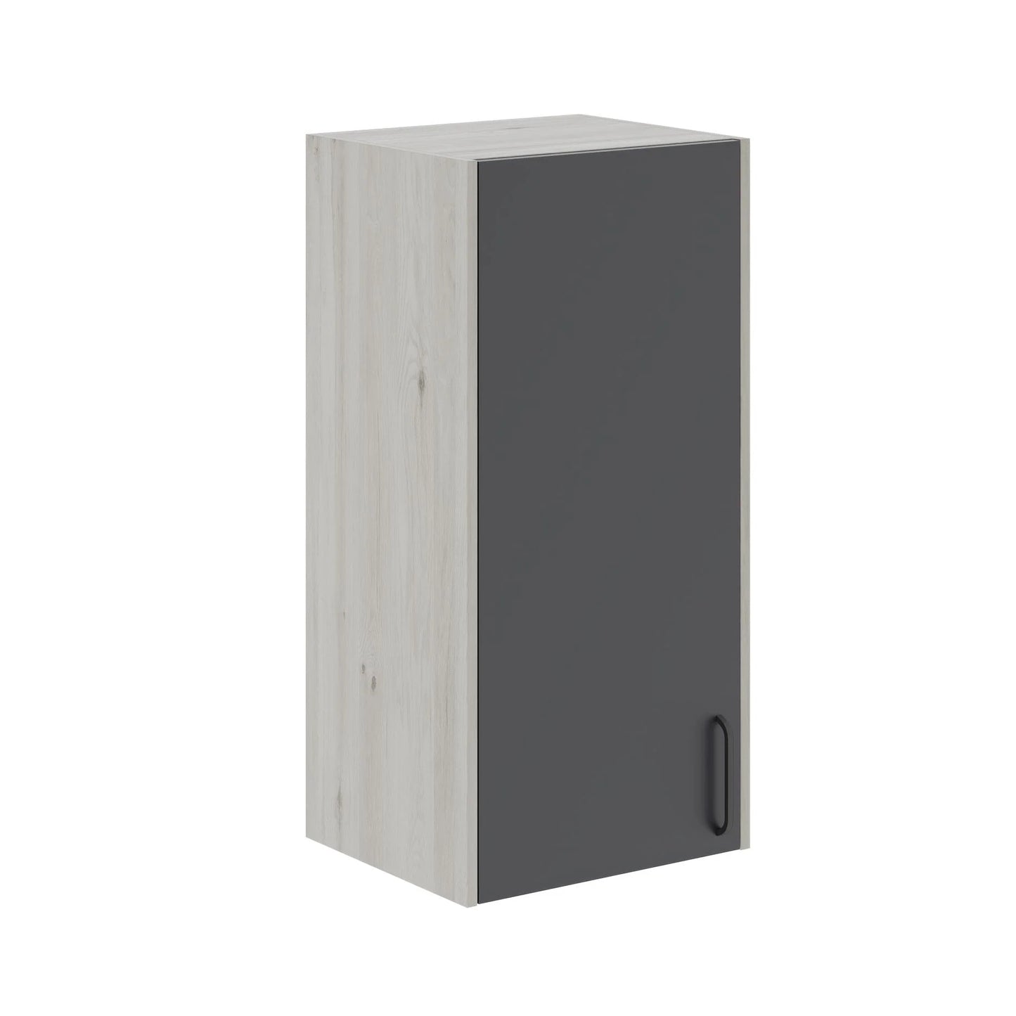 Dulap suspendat haaus Malmo, 1 Usa, Stejar Alb/Antracit, 50 x 42 x 104 cm