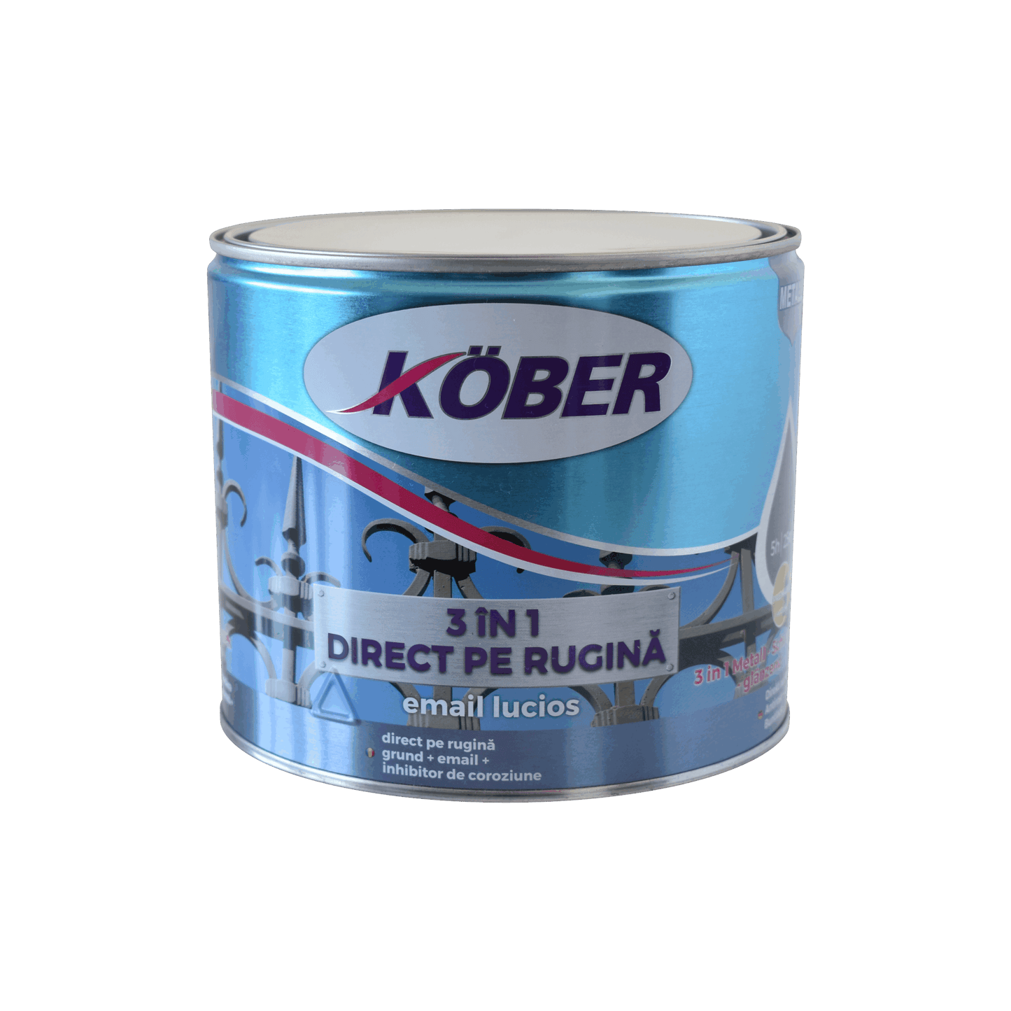 Email 3in1, direct pe rugina, hammer lovitura de ciocan, 2.5L, rosu bordeaux, KOBER / E81200-C2.5L