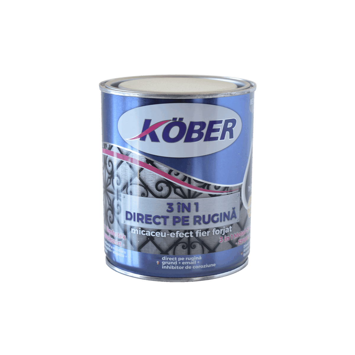 Email 3 în 1 direct pe rugină, micaceu efect fier forjat, KOBER, Cupru Antic, 0.75L / E818029M-C0.75L
