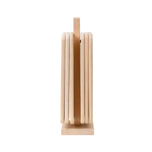 Set 6 tocatoare din lemn de fag, dreptunghiulare cu suport vertical / EXT 10167 - 221.ro