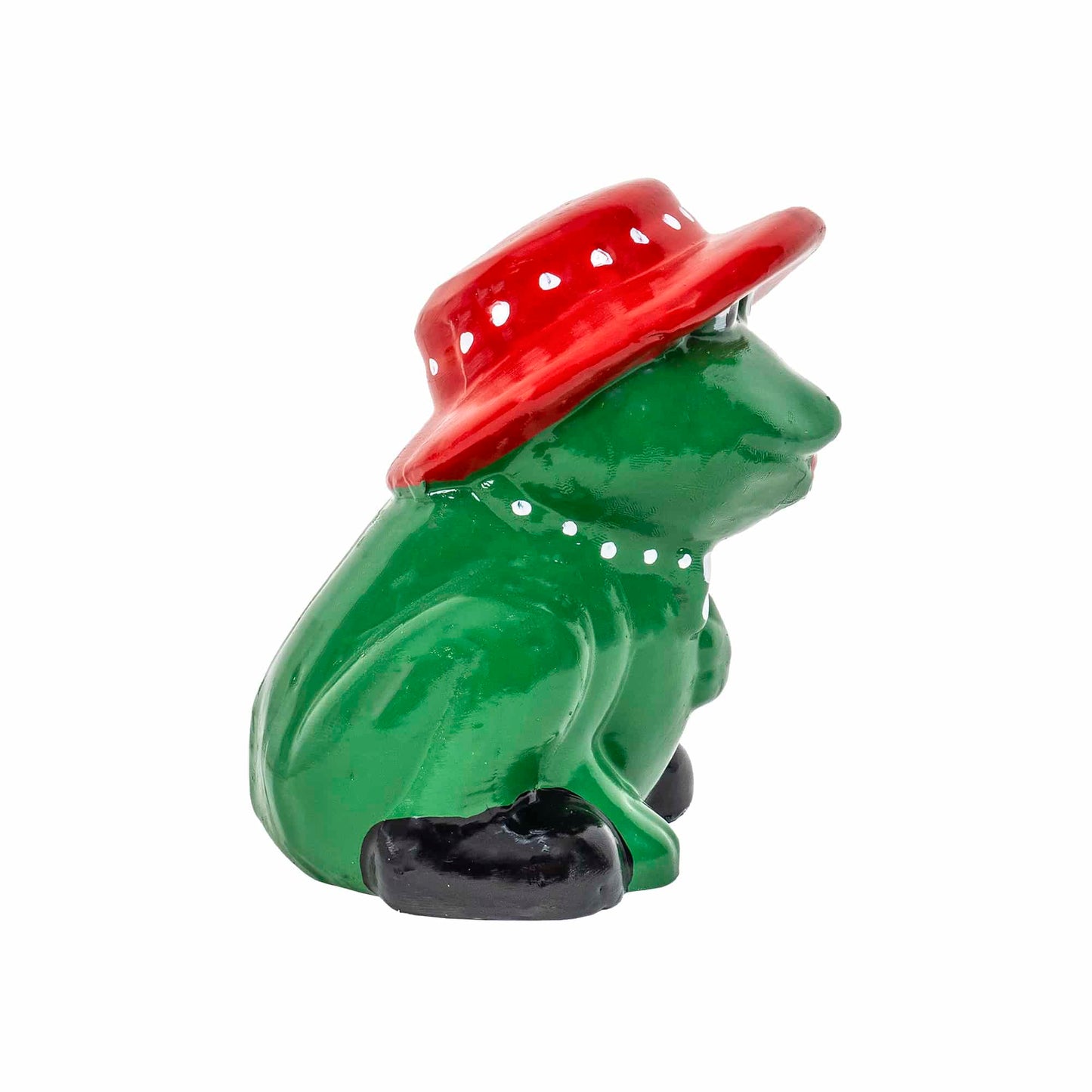 Decoratiune pentru gradina, din ceramica, model broasca mica, inaltime 22cm, lungime 19cm / EXT 10214