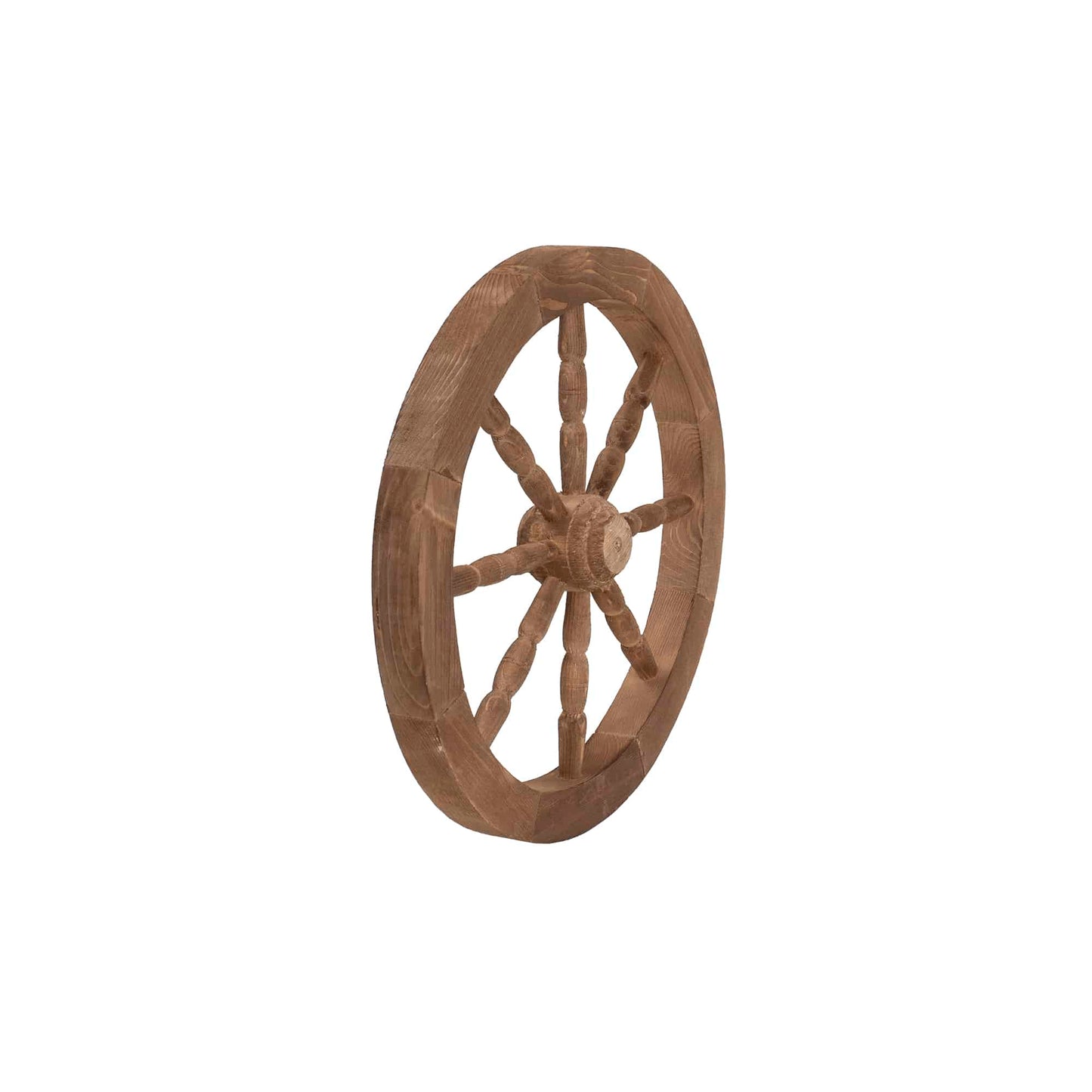 Roata decorativa din lemn, diametru 47 cm, maro / EXT 10229