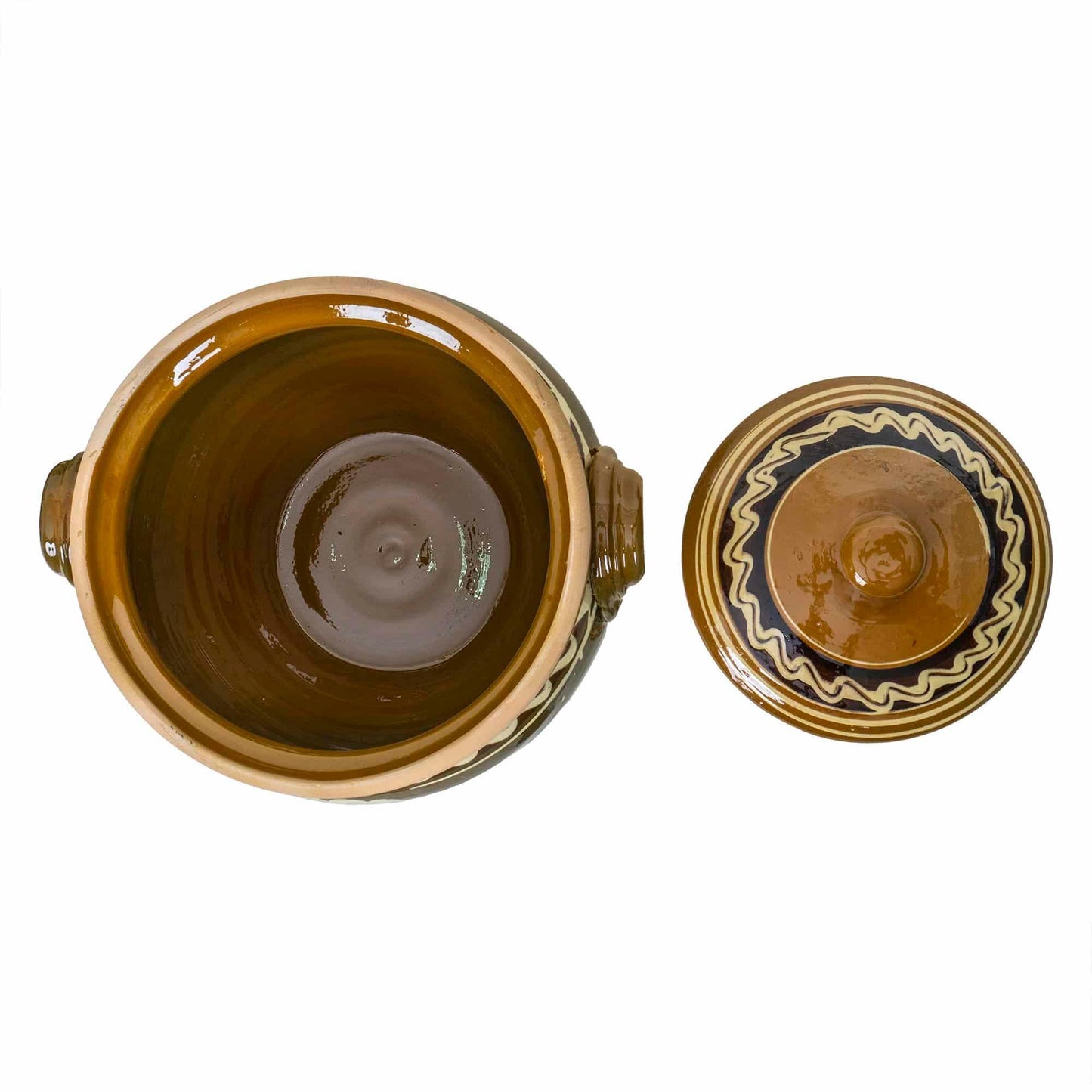 Oala din lut cu capac, diametru 23 cm, capacitate 4l / EXT 10267 - 221.ro