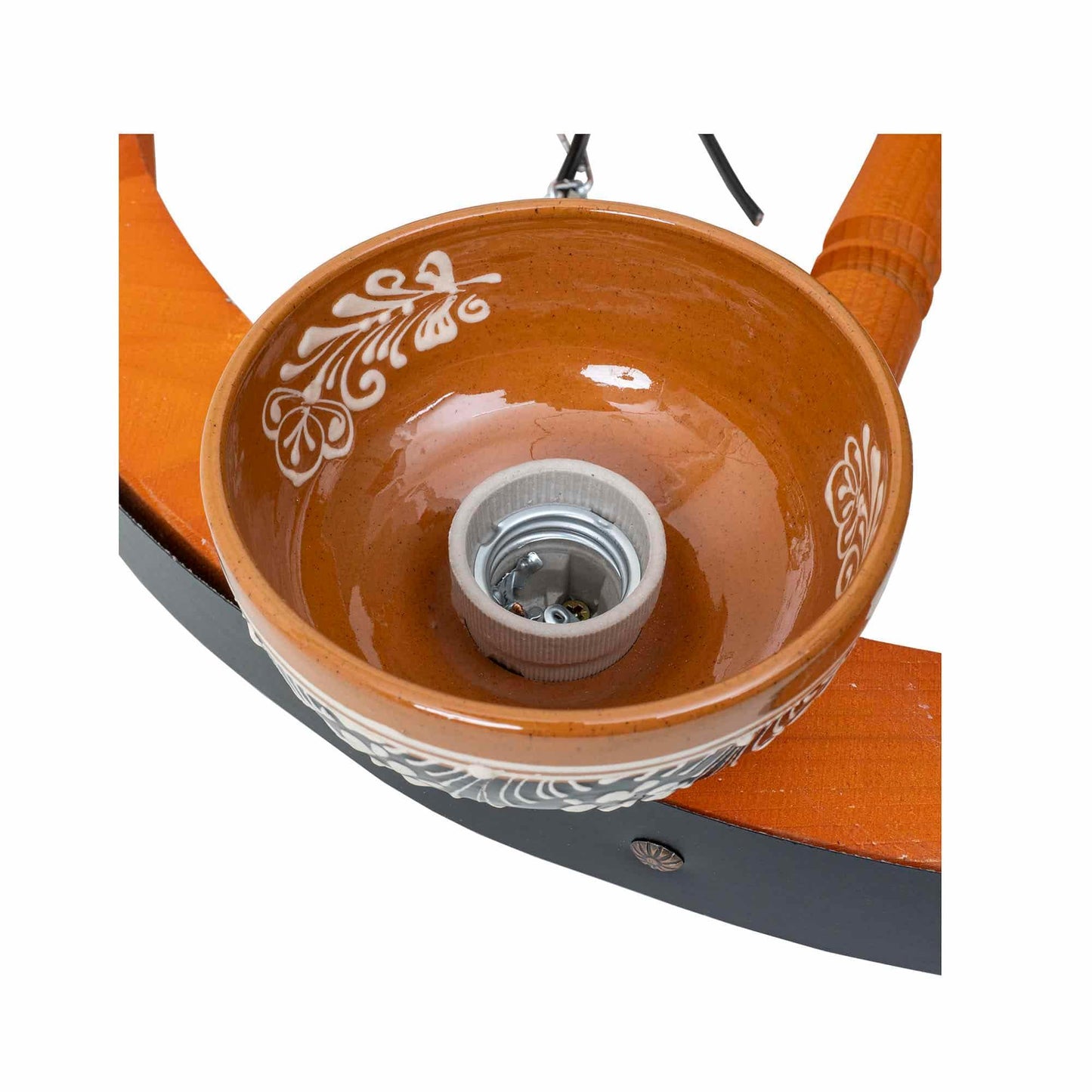Lustra premium din lemn cu 5 castroane, diametru 59cm, maro Z-TOOLS / EXT 10394 - 221.ro