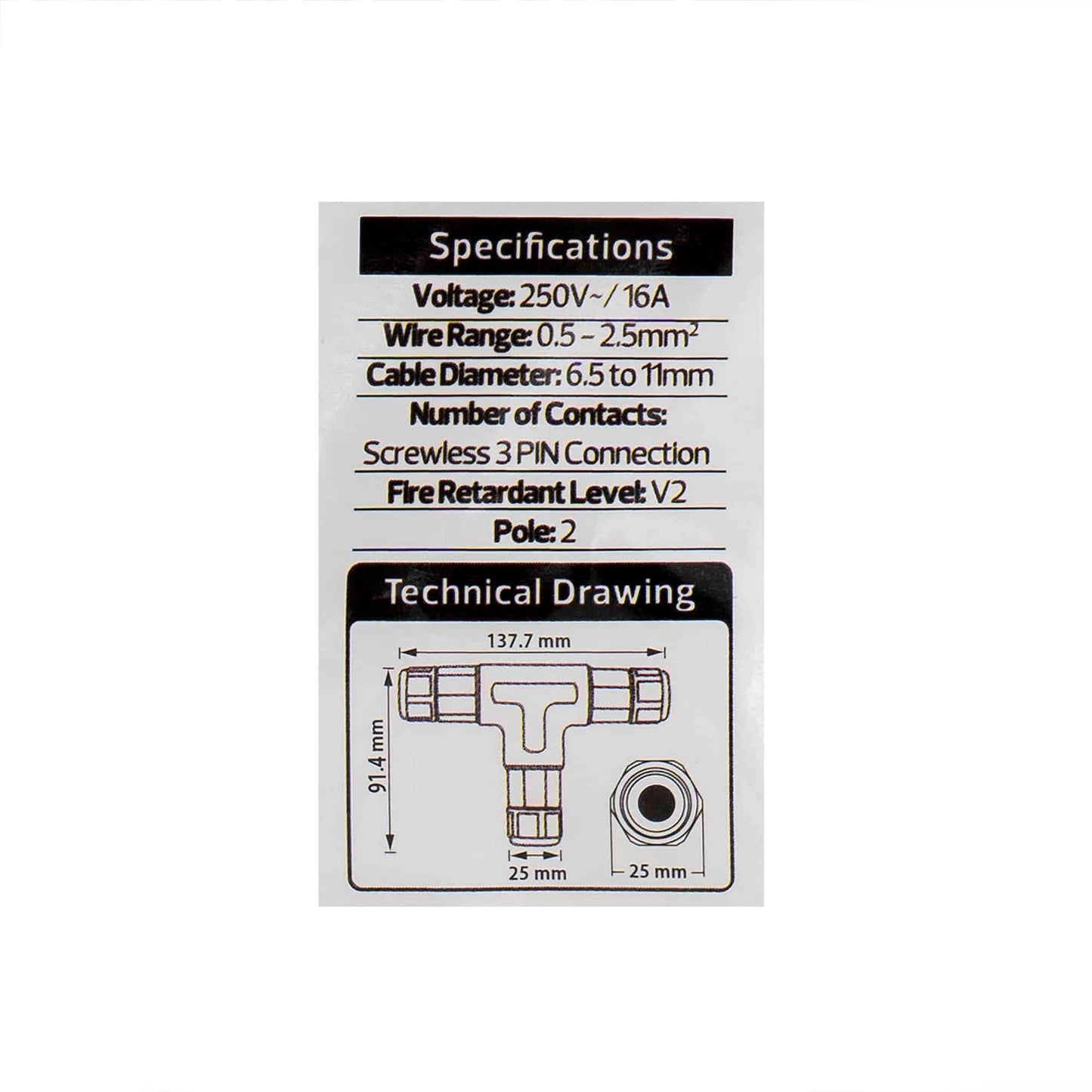 Conector 3 pini WATEPROOF IP68 / EXT 106-004-0002 - 221.ro